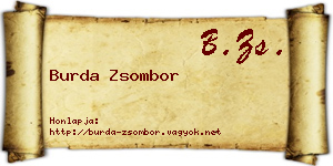 Burda Zsombor névjegykártya
